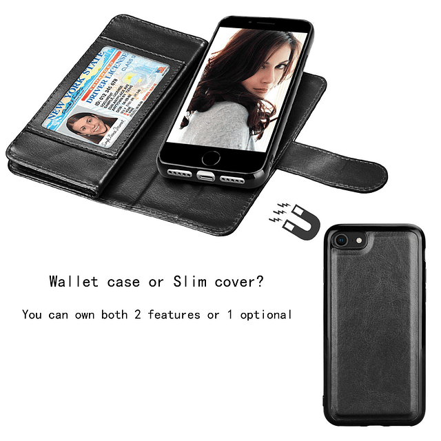 Njjex Funda tipo cartera para iPhone SE 2020/SE2, para iPhon