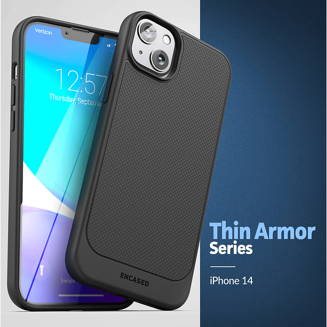 Encased Thin Armor diseñada para iPhone 14, funda con clip p