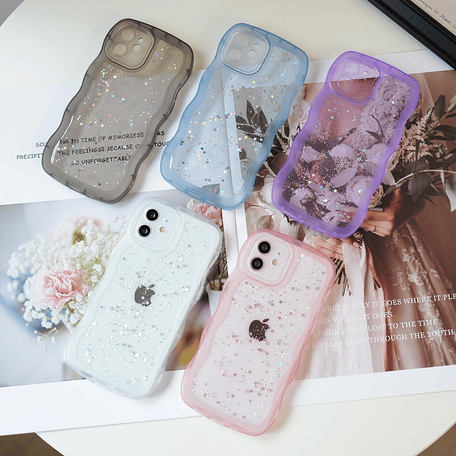 Compatible con iPhone 12 Mini, Cute Kawaii Bling Sparkle Gli