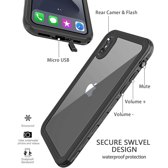 para iPhone X/Xs Funda impermeable Life Snowproof Dirtproof