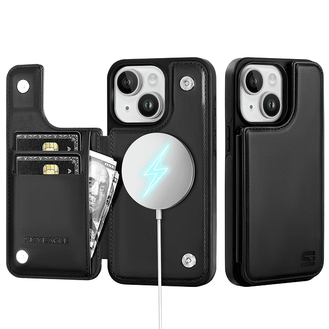 - Funda tipo cartera para iPhone 14 con tarjetero, compatibl