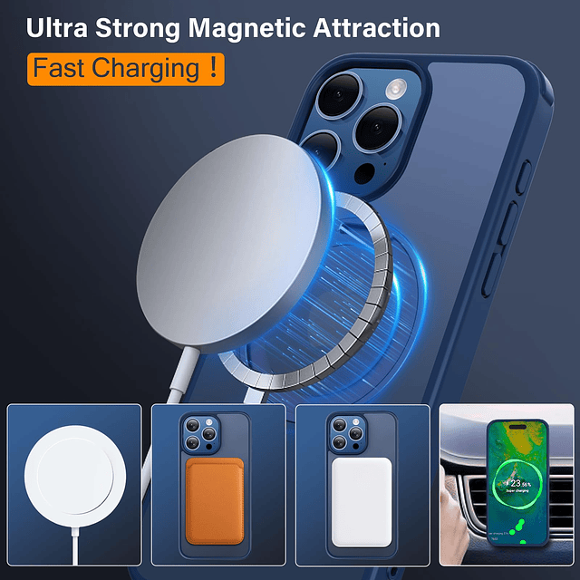 - Funda para iPhone 15 Pro Max con soporte de anillo magnéti