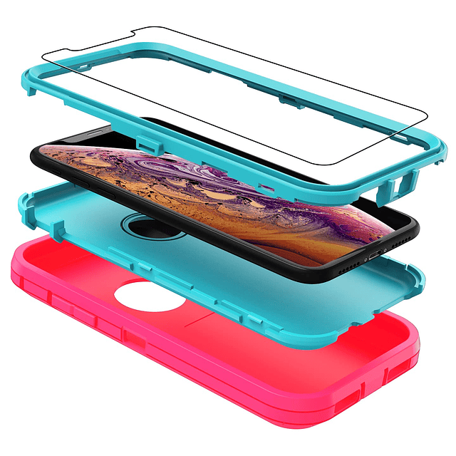 Funda para iPhone X, iPhone Xs con protector de pantalla, cu