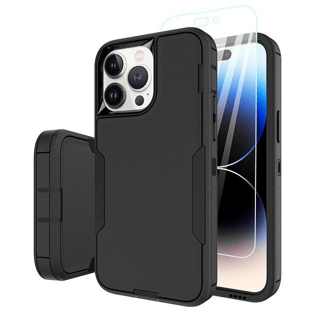 Funda para iPhone 14 Pro, con protector de pantalla de vidri