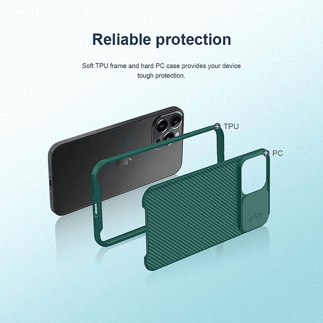 Funda para iPhone 13 Pro Max con cubierta para cámara, funda