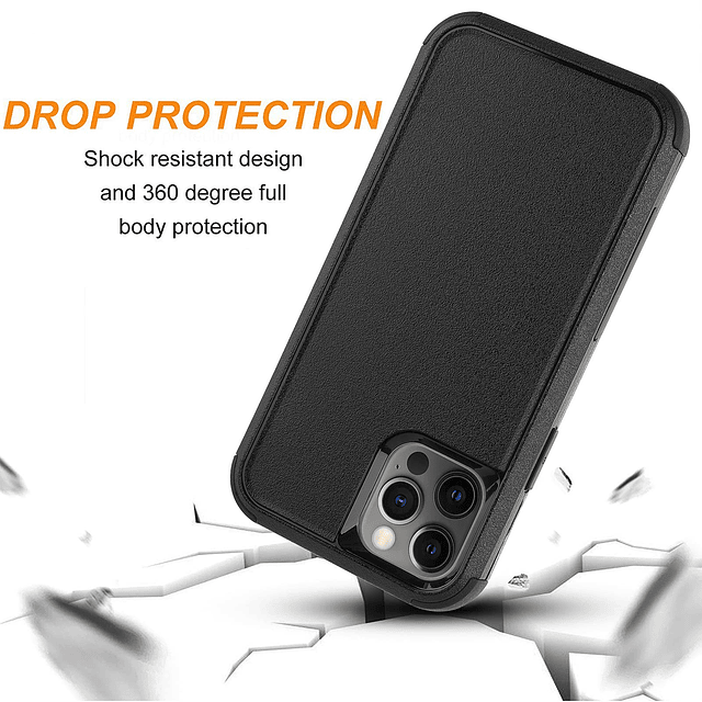 Diseñado para iPhone 12, iPhone 12 Pro, funda resistente 3 e