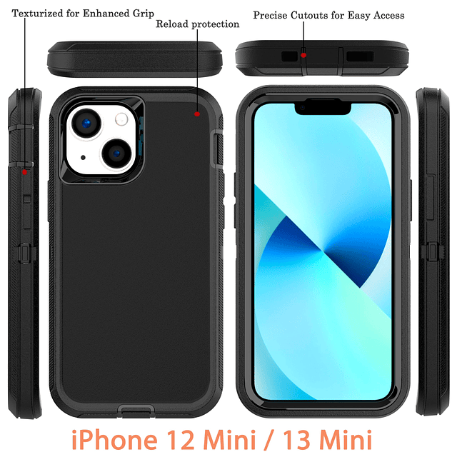 para iPhone 12 mini / 13 mini Funda a prueba de golpes, a pr