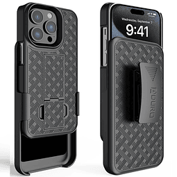 Combo Funda con soporte y funda para iPhone 15 Pro Max, carc