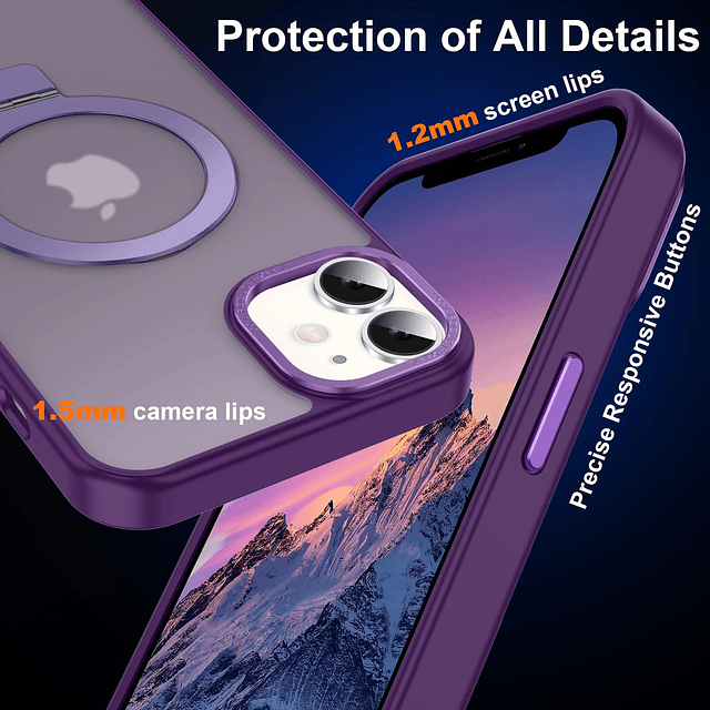 Funda magnética para iPhone 12/12 Pro con soporte de anillo,