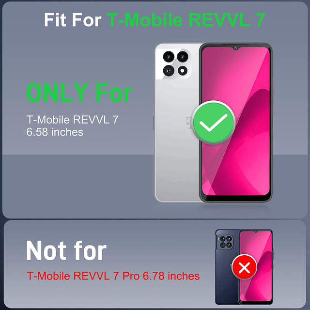 para T-Mobile REVVL 7 5G Funda con (2 piezas) Protector de p