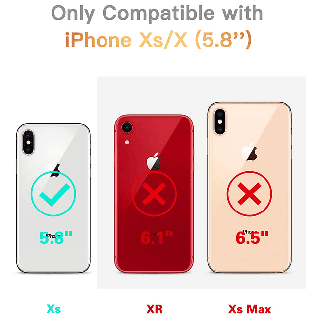 Funda transparente compatible con iPhone X/XS, funda protect