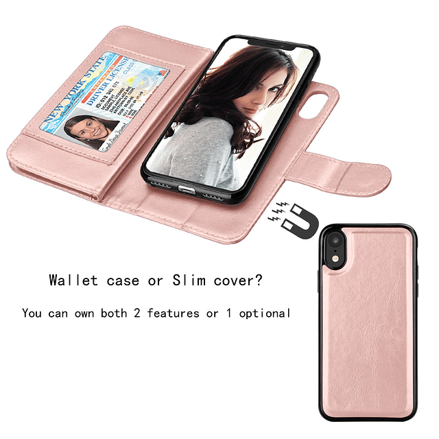 Njjex Funda tipo cartera para iPhone XR, funda para iPhone X