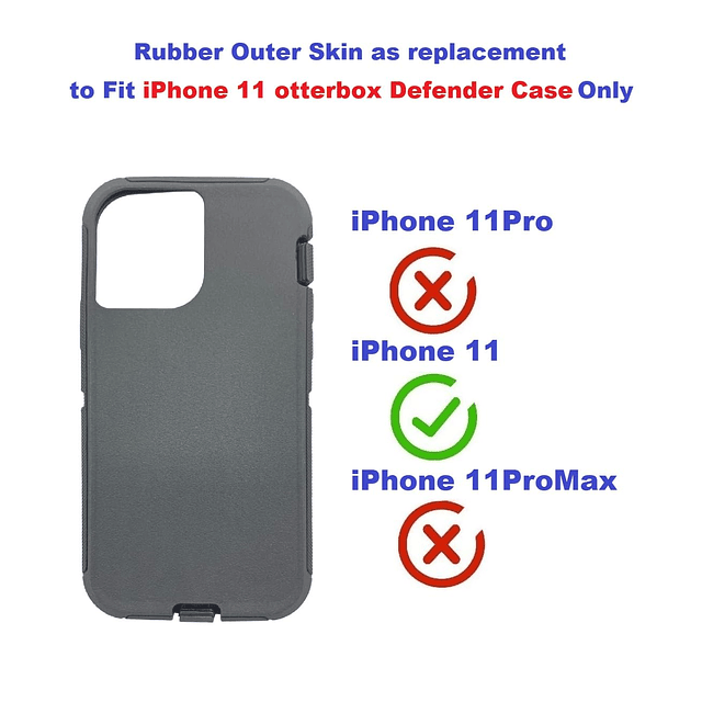 Carcasa exterior de goma de repuesto compatible con Otterbox