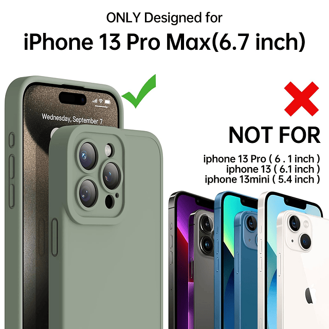 Diseñado para iPhone 13 Pro Max Funda de Silicona - Protecto