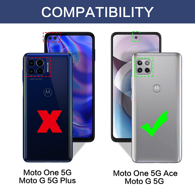 Compatible con Moto One 5G Ace Case (2021)/Moto G 5G, delgad