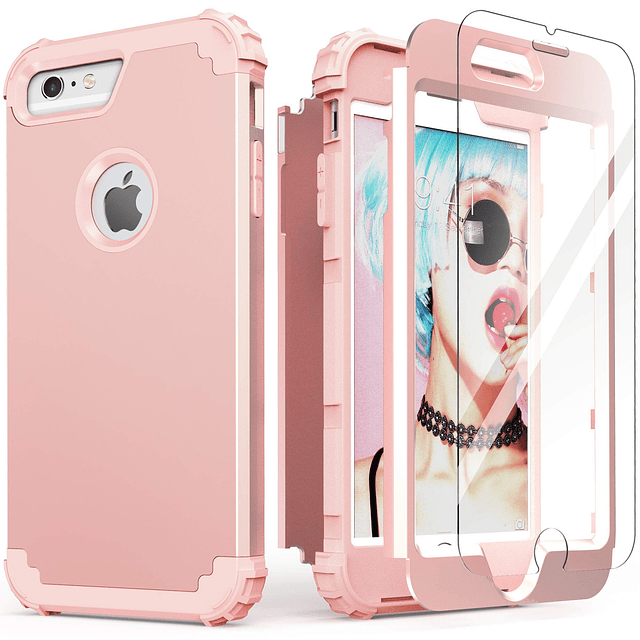 Funda para iPhone 6S Plus con protector de pantalla de vidri