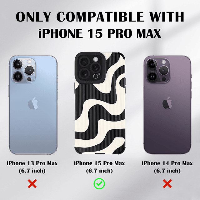 Newseego Funda para iPhone 15 Pro Max, Lindo Diseño de Patró