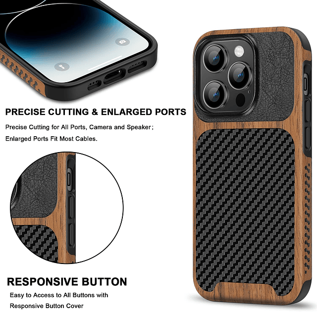 Funda Magnética Compatible con iPhone 14 Pro Funda Grano de