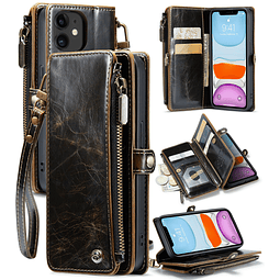 - Funda tipo cartera compatible con iPhone 11 con tarjetero