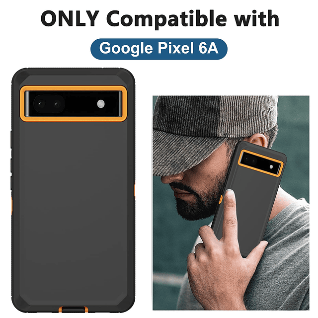 para Google Pixel 6A, con protector de pantalla integrado, p