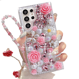 para Samsung Galaxy S24 Ultra Glitter Bling Caso, lindo lujo