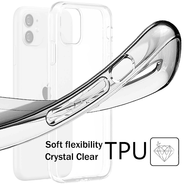 Compatible con iPhone 11, carcasa de TPU transparente para t