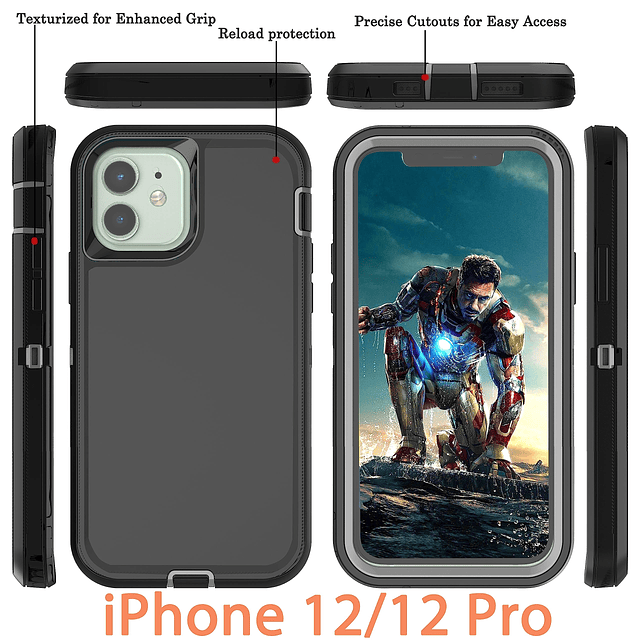 Funda para iPhone 12 y iPhone 12 Pro, a prueba de golpes, a