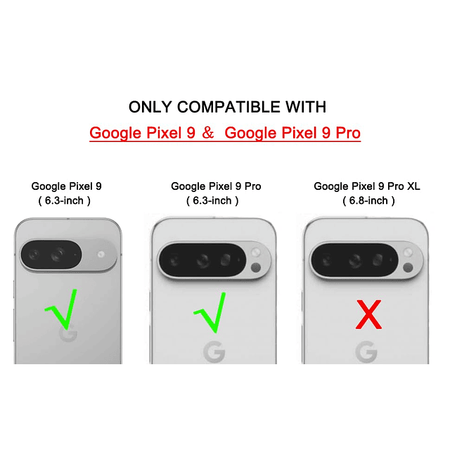 Funda para Google Pixel 9/Google Pixel 9 Pro, Funda de piel