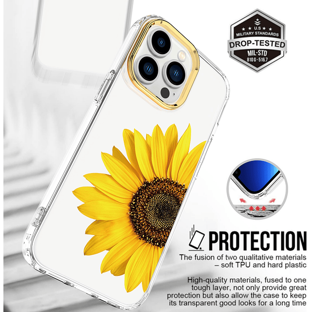 Diseño de funda transparente para iPhone 15 Pro Max de 6,7 p