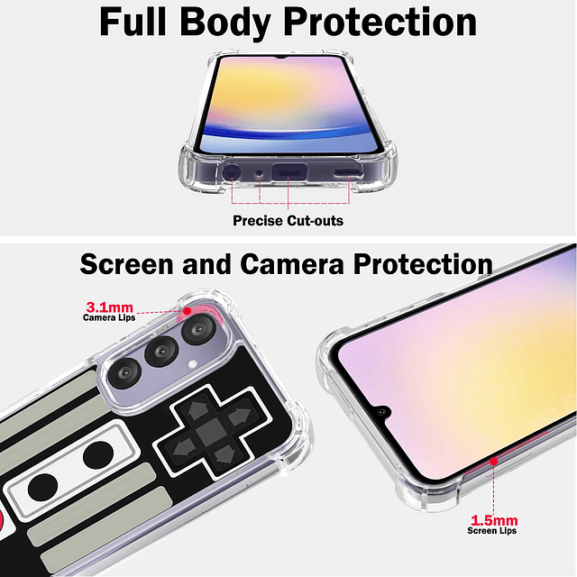 Funda de juego para Samsung A15, Hard PC+TPU Parachoques Fun