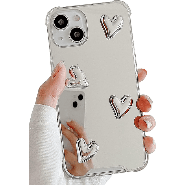 Compatible con iPhone 15 Pro Max, Mirror Senior Silver Cute