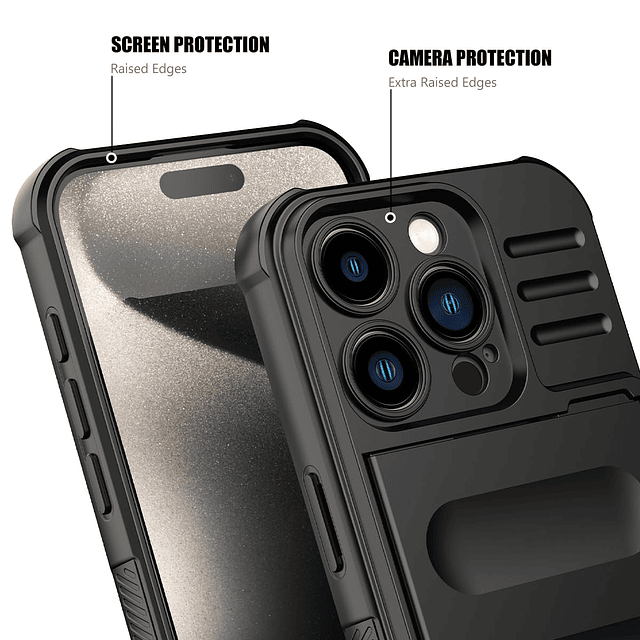 Funda para iPhone 15 Pro con tarjetero, protección resistent