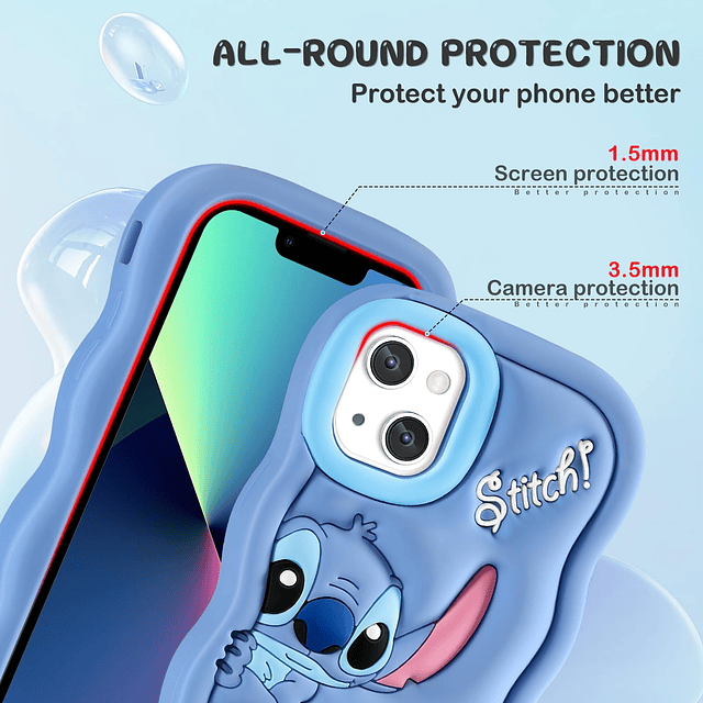 Funda para iPhone 14 con diseño de personajes en 3D de dibuj