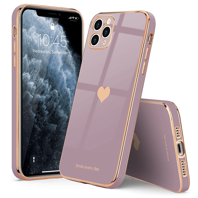 Funda para iPhone 11 Pro para niña y mujer, diseño de corazó