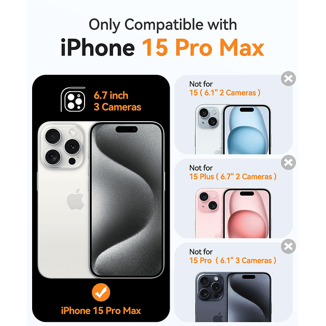 Mate Compatible con Funda iPhone 15 Pro Max, Mejorada [Prote