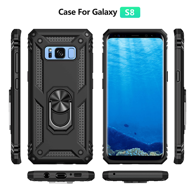 - Funda para Samsung Galaxy S8 con protectores de pantalla H