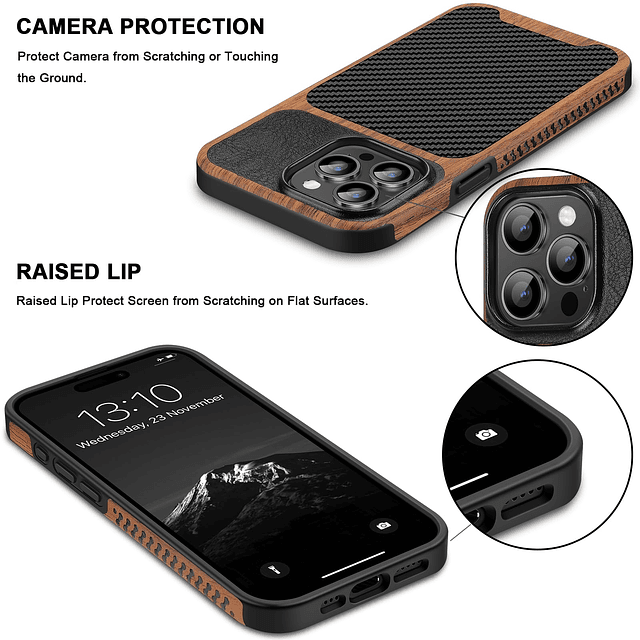 Funda Magnética Compatible con iPhone 15 Pro Funda Grano de