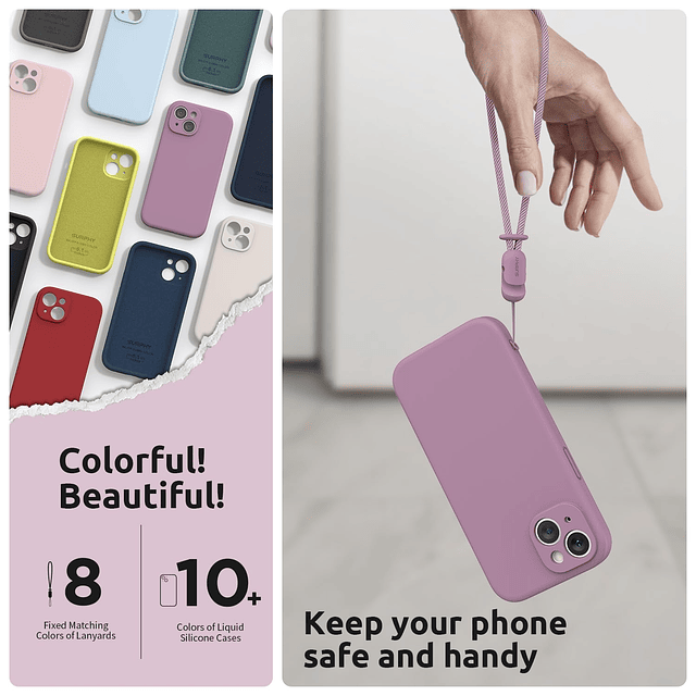 Funda diseñada para iPhone 15 con protector de pantalla y co