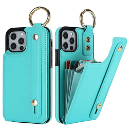 para iPhone 12/12 Pro Funda tipo cartera con tarjetero, corr