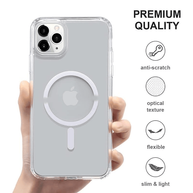 Funda magnética fuerte transparente para iPhone 11 Pro Max [