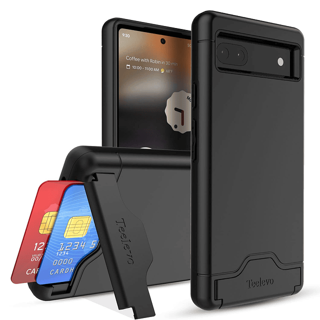 Funda tipo cartera para Google Pixel 6a, funda de doble capa