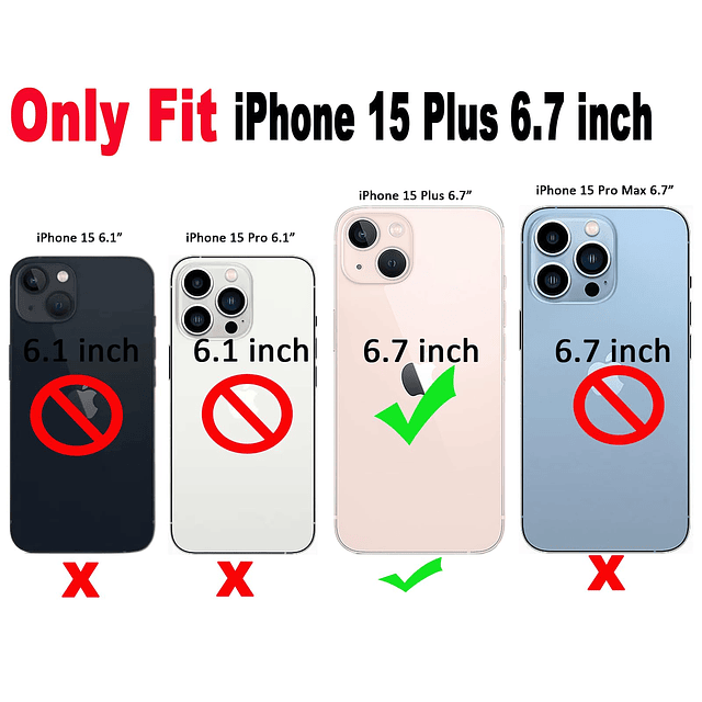 Funda para iPhone 15 Plus de 6,7", diseño de onda rizada, tr