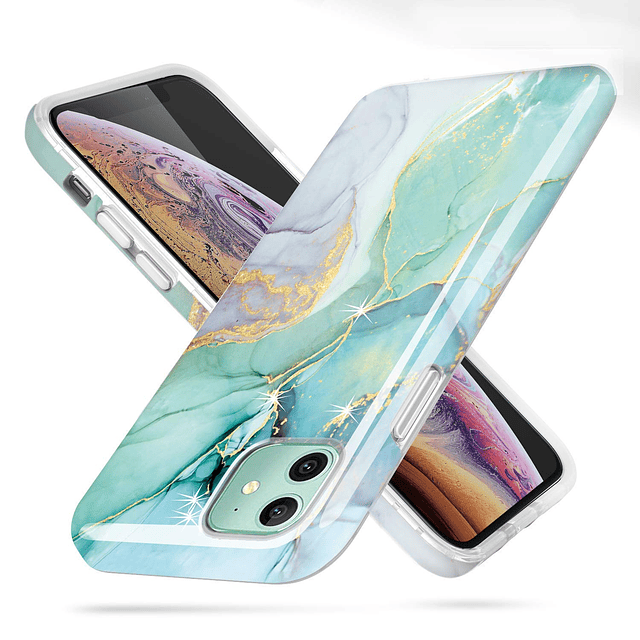 Funda para iPhone 11, iPhone 11 de mármol, diseño brillante,