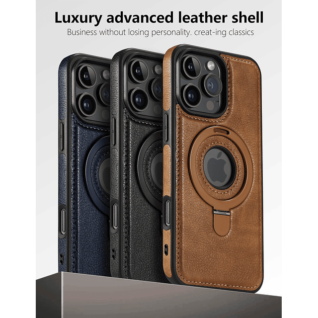 Funda magnética de piel para iPhone 16 Pro Max, soporte invi