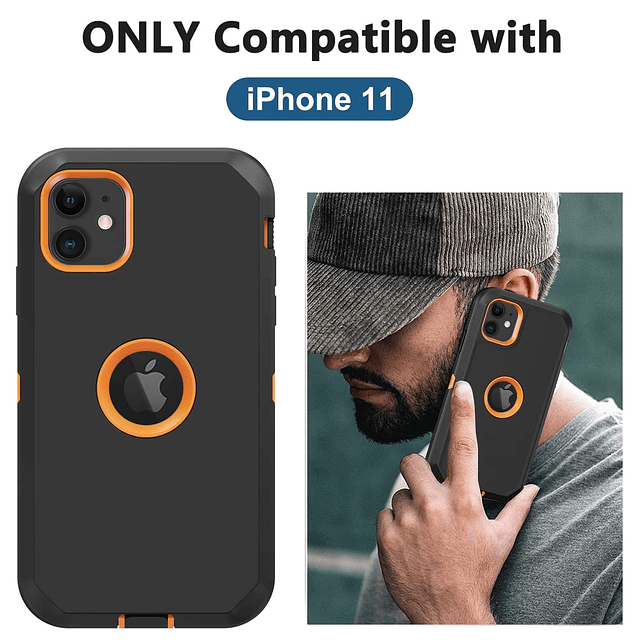 Funda para iPhone 11, con protector de pantalla incorporado,