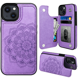 Funda para iPhone 14 con Tarjetero, Funda con Tapa Magnética