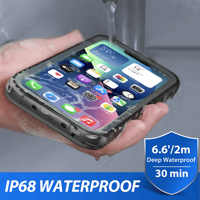 Funda impermeable para iPhone 14, protección de cuerpo compl