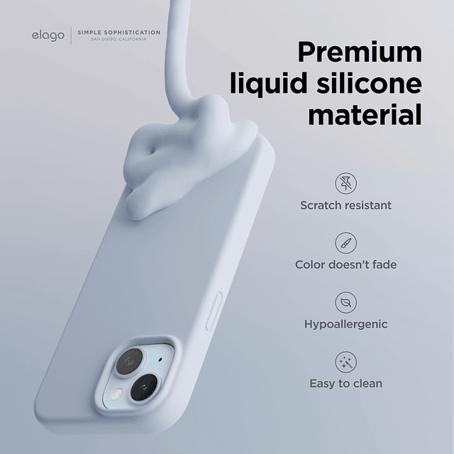 Compatible con iPhone 15, funda de silicona líquida, cubiert