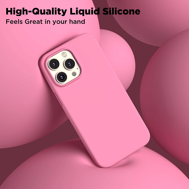 Diseñado para iPhone 14 Pro Max, funda de silicona líquida [