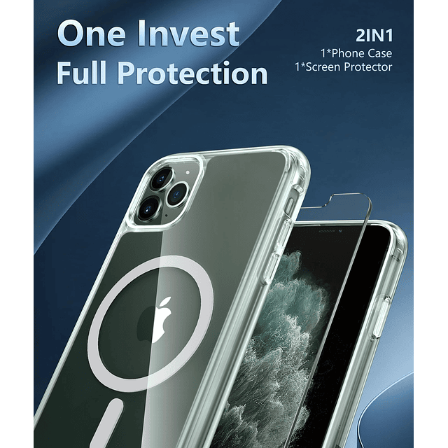 Funda para iPhone 11 Pro: Funda magnética delgada y transpar